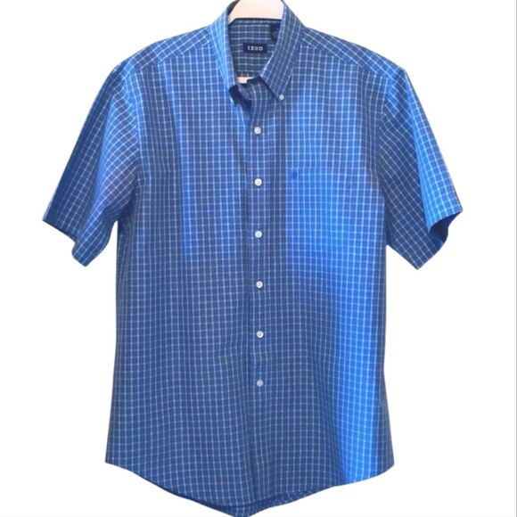 IZOD Button down Blue Shirt Men Size M - Picture 1 of 7